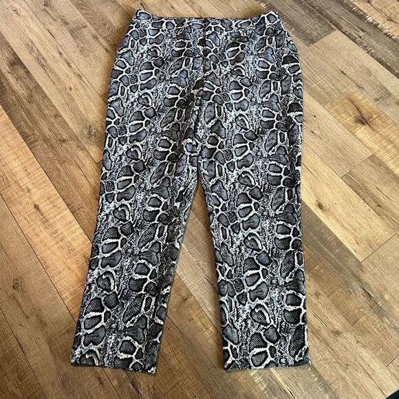 Ning Parker Blue Snake Skin Print
Tailored Pants Plus Size 1X 
High Rise - Picture 1 of 9